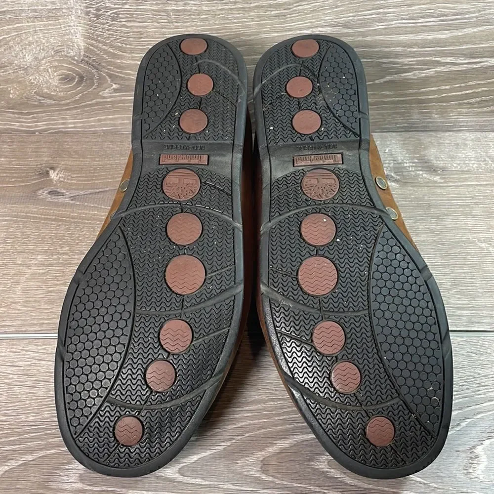 Timberland Brown Leather Mens Size 12M 2-Eye Lace Up Moccasin Boat Shoe 71024